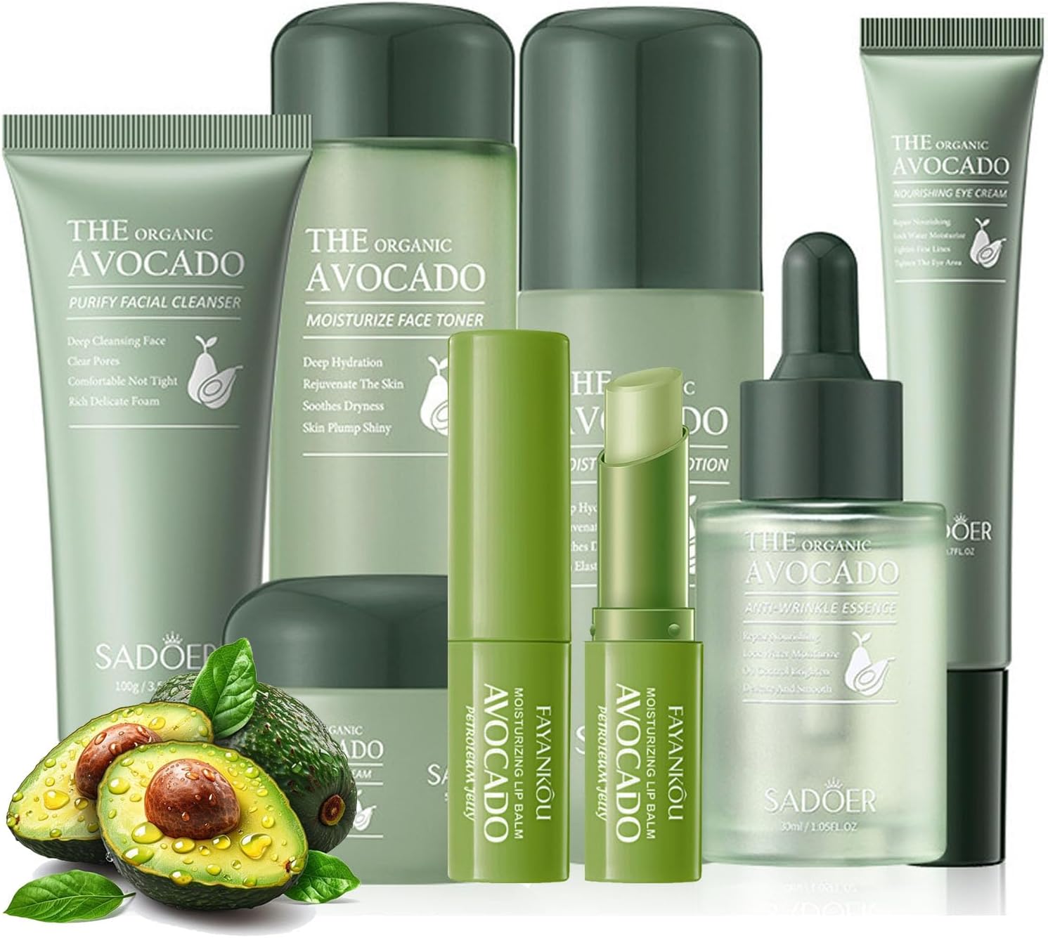 Sadoer The Organic Avocado — Kit Skincare 8 Peças