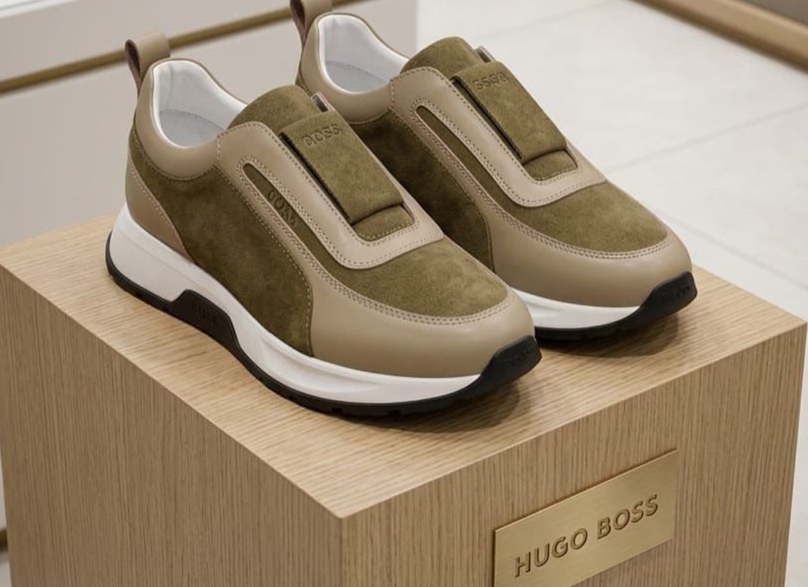 Ténis Boss Slip-On em Camurça Verde Militar