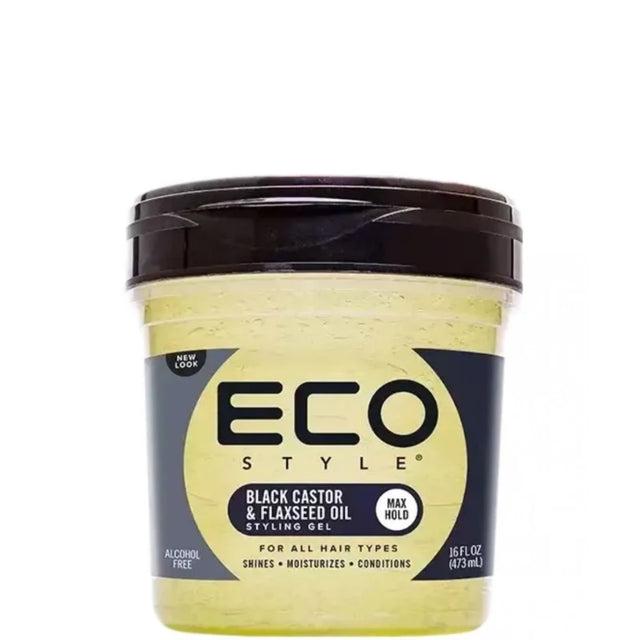 Eco Style Black Castor & Flaxseed Oil Styling Gel 473ml — imagem 2 de 3