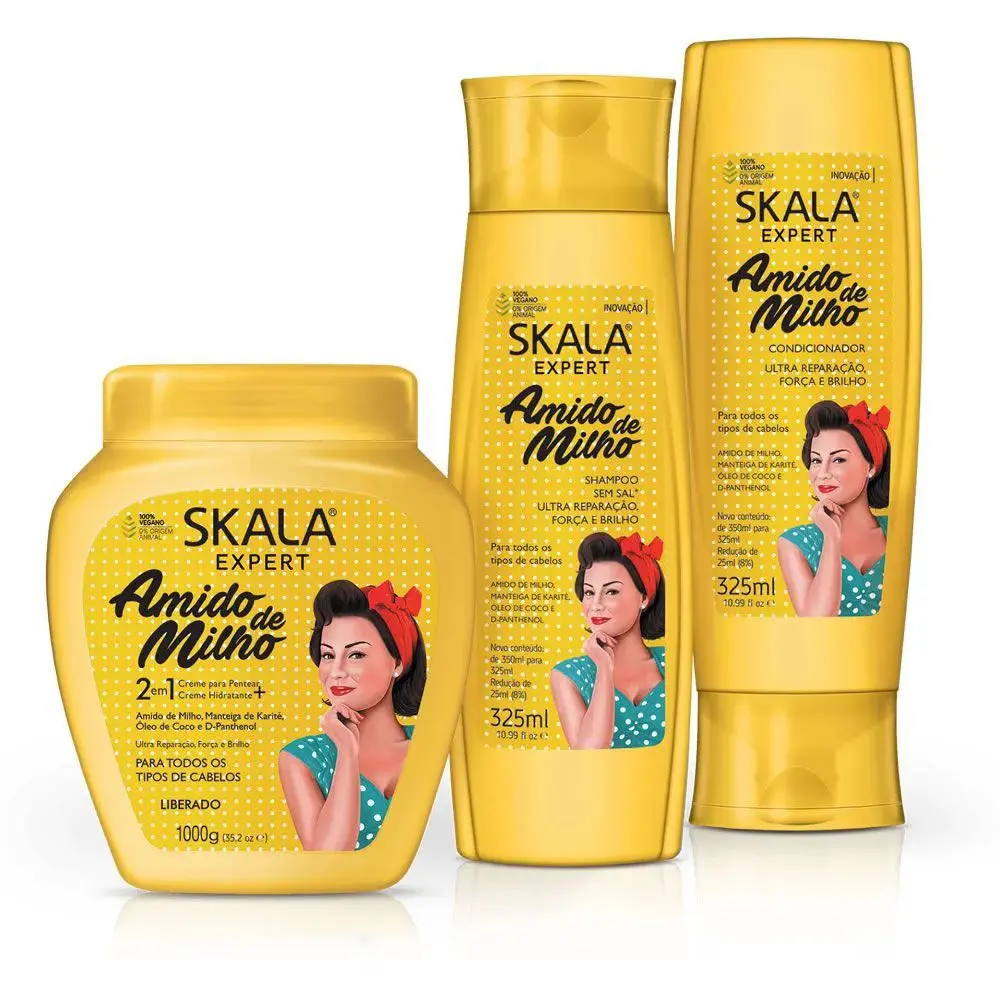 Skala Expert Amido de Milho Kit (Shampoo + Condicionador + Creme)