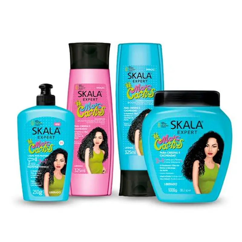 Skala Mais Cachos Kit Completo (Shampoo + Condicionador + Creme + Leave-in)