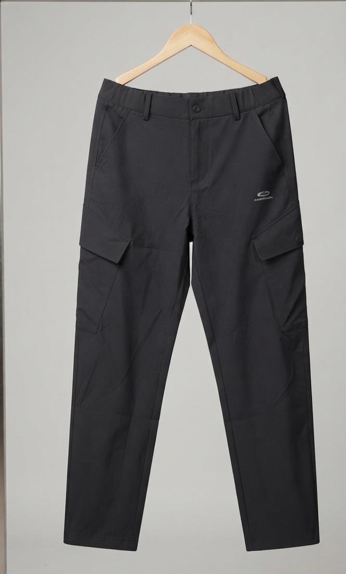 Calça Cargo Cinza-Grafite Corte Recto