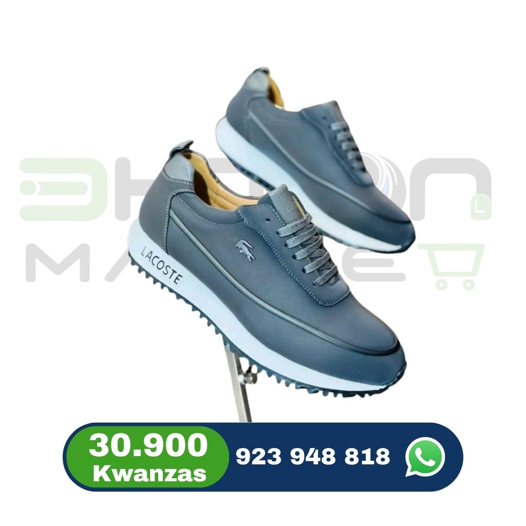 Ténis Casual Masculino Preto com Detalhes Brancos e Dourados