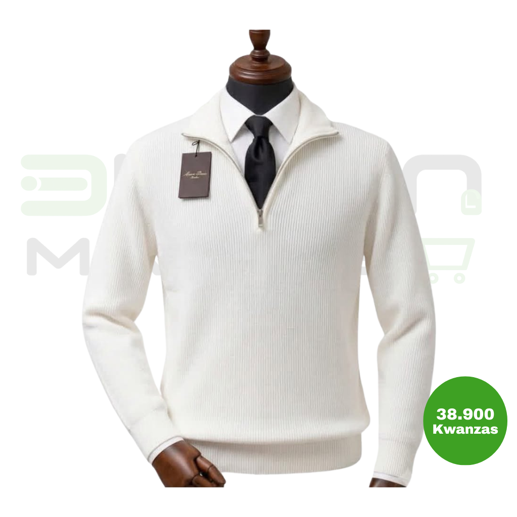 Camisola Meio-Fecho Premium Branco