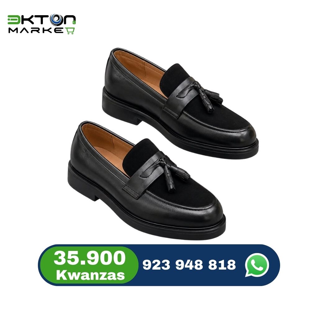 Mocassim Masculino Preto com Detalhe Frontal