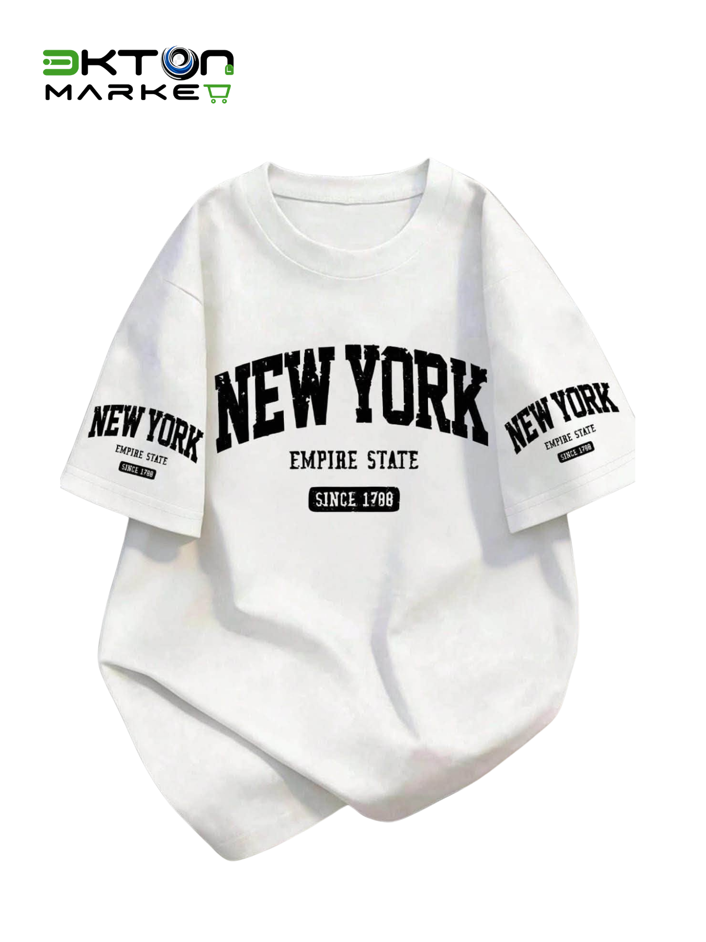 T-shirt Oversized Branca "New York Empire State"