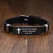 Pulseira Masculina Cristã – Filipenses 4:13 — imagem 2 de 2