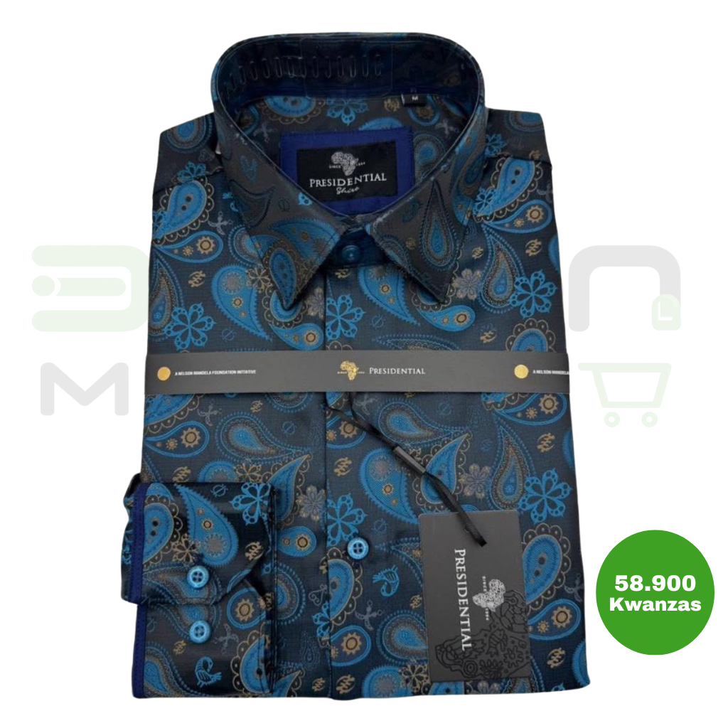 Camisa Social Presidential Luxe T108 Azul Turquesa