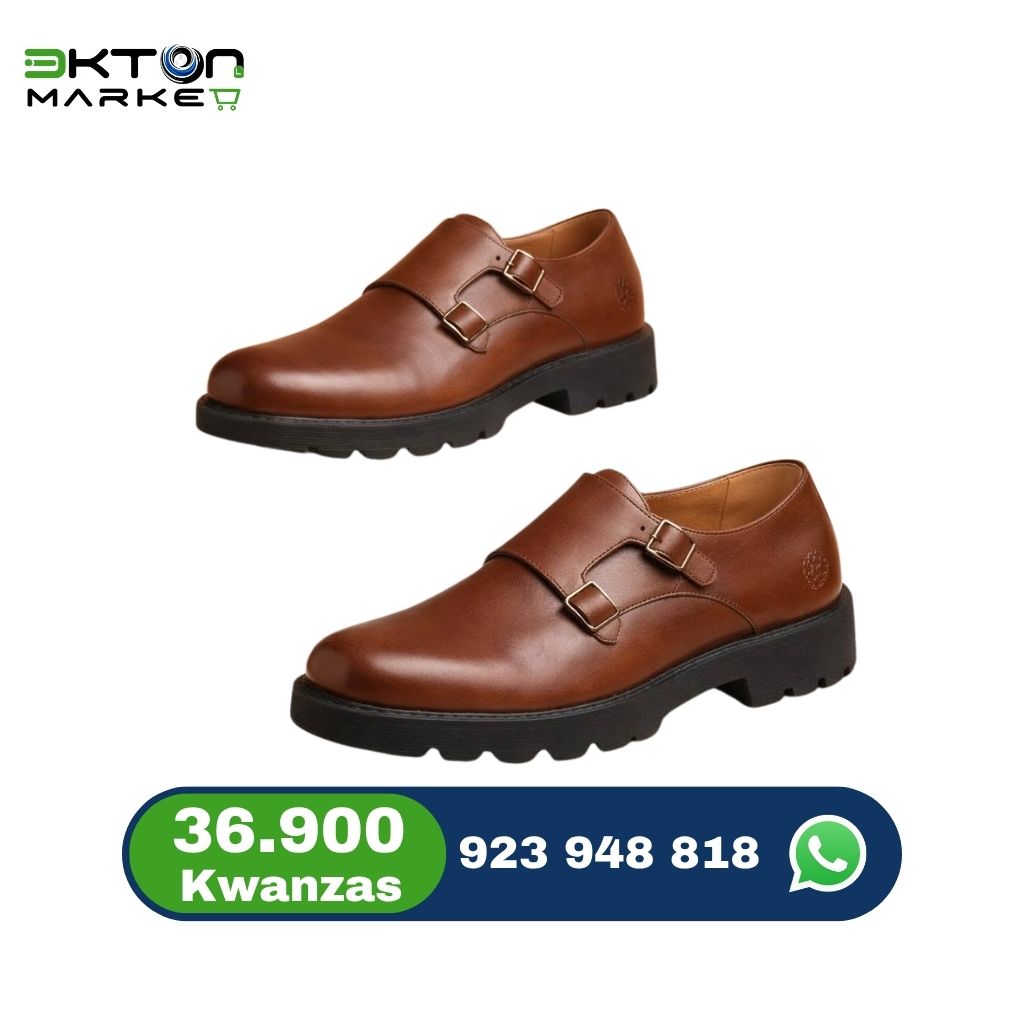 Sapato Masculino Castanho com Fivela Dupla
