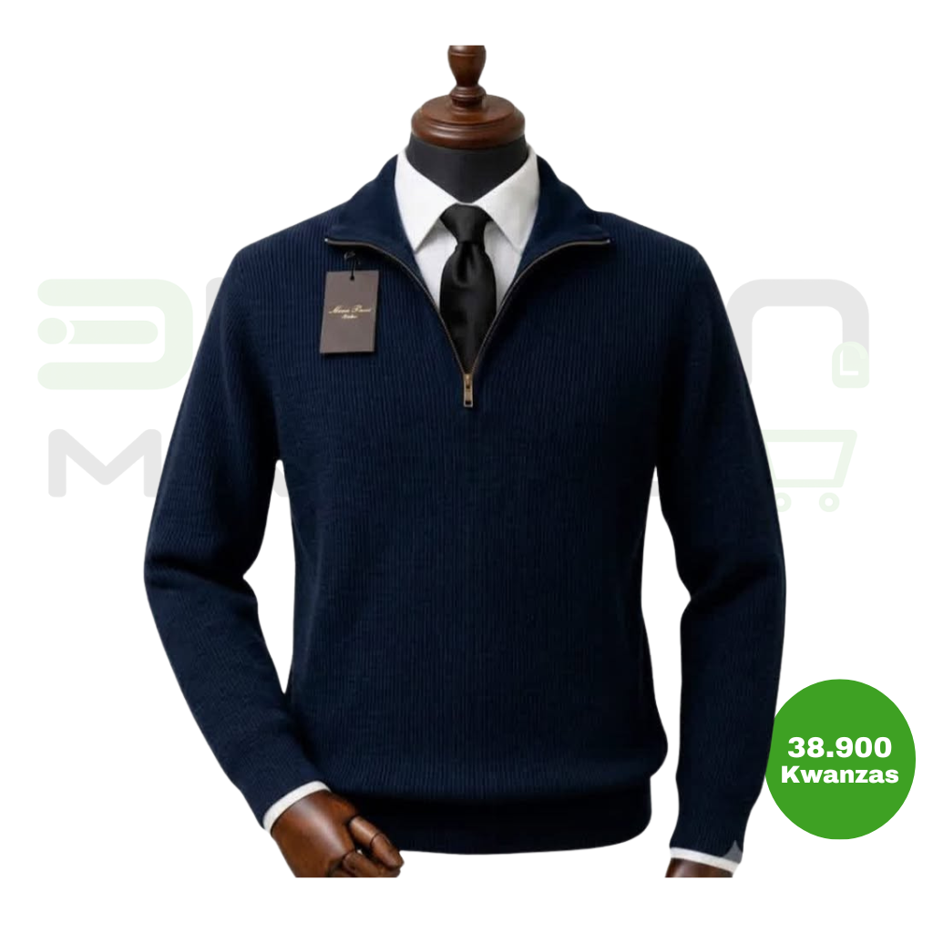 Camisola Meio-Fecho Premium Azul Marinho