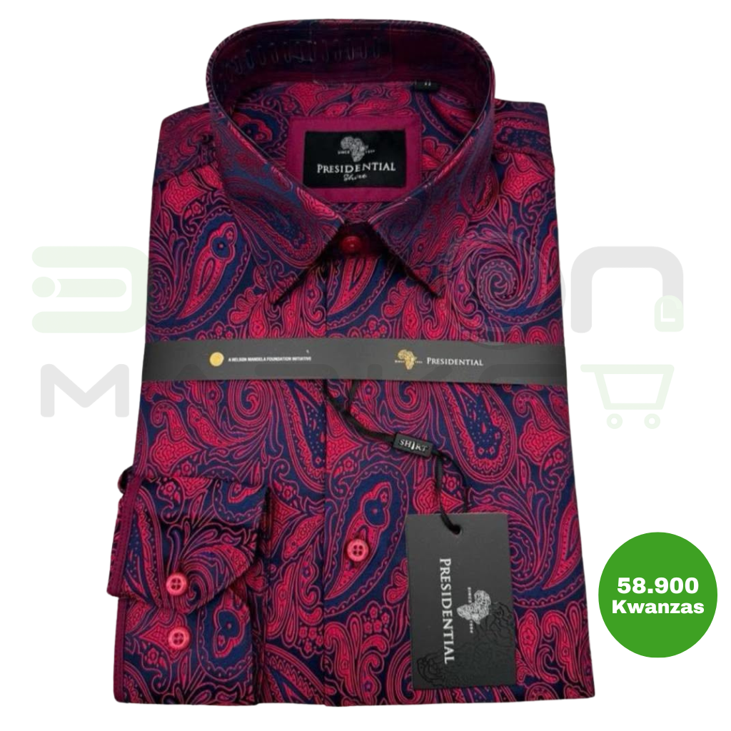 Camisa Social Presidential Luxe T110 Vermelho Paisley
